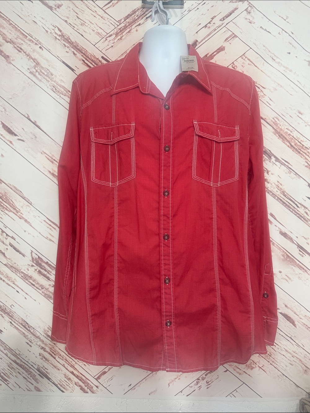 NWT BKE Red Long Sleeve Button-Down Shirt